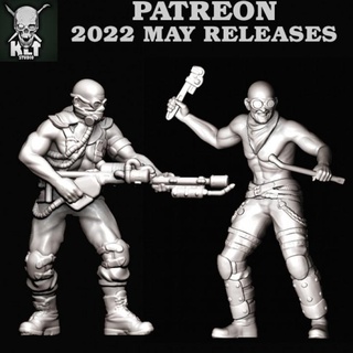 Patreon may22 t1 klt studio table personnages créatures Sci univers punk rpg max jeu guerre 3d print model - Mito3D