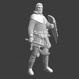 medieval knight - robert bruce northern crusades miniatures Tabletop Characters & Creatures Historical Universe axe battle king model scotland wargaming warrior miniature tabletop 28mm crusader outlaw falkirk 3d print model - Mito3D