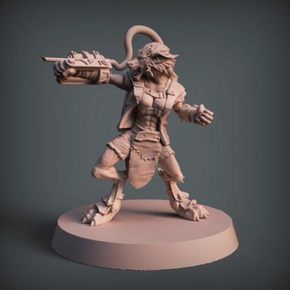 werewolf female scients imp3dsion Tabletop Characters & Creatures Fantasy Universe girl rpg weapon woman crazy poison d&d dnd mujer hombrelobo 3d print model - Mito3D