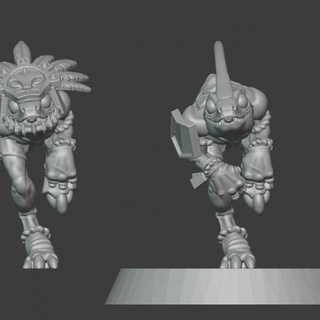 fantasía fútbol pequeño lagartija guardavía 02 diversión bruta miniaturas mesa caracteres criaturas universo azteca dinosaurio pequeña juego 28mm hombre lagarto 3d print model - Mito3D