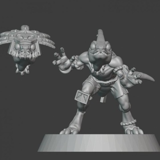 Fantasie Fußball Eidechse lineman 05 brutaler Spaß Miniaturen Tischplatte Zeichen Kreaturen Universum aztekisch Dinosaurier klein Brettspiel 28mm Echsenmensch 3d print model - Mito3D