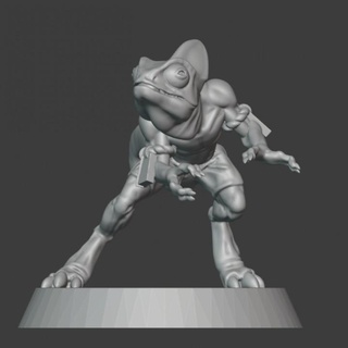 fantezi Futbol küçük bukalemun kertenkele 02 kaba eğlence minyatürler masaüstü karakterler yaratıklar Evren Aztek Dinozor masa oyunu 28mm yan hakem Adam 3d print model - Mito3D