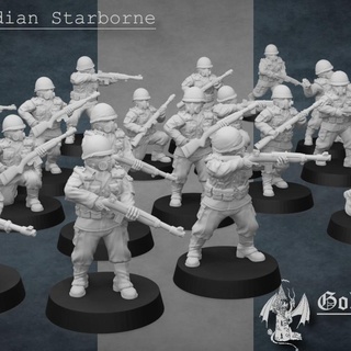 starborne rear-echelon infantry golden dragon games Tabletop Characters & Creatures Sci-Fi Universe action bolt guard punk soldier war ww2 imperial american 47 diesel ww1 weird astra militarum gi konflikt 3d print model - Mito3D