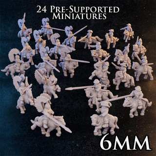 6mm - pike & shot flying hussars spanish cavalry productions diratia Tabletop Characters Creatures Historical Universe spear saber hussar 3d print model - Mito3D