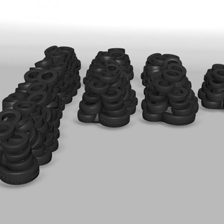 tire maze straight walls - gaslands terrain gearfire minis Tabletop 3D Printable Terrain wasteland junkyard tirewall 3d print model - Mito3D