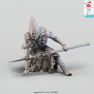 wood elf spearman 32mm 75mm versions 2moronic miniatures Tabletop Characters & Creatures Fantasy Universe board dragons dungeons fantasy forest game mini rpg tabletop elves d&d dnd pathfinder 5e pre-supported 2e 3d print model - Mito3D