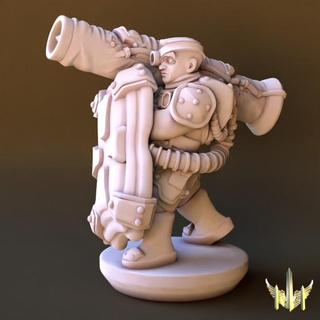 squad leader pose 03 triple spire workshop Tabletop Characters & Creatures Sci-Fi Universe 40k army epic rpg scale shield soldier space tank war hammer rifle scifi shotgun anti marine 15mm proxy conscript 3d print model - Mito3D