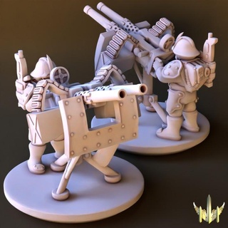 conscript anti air 50 caliber emplacement triple spire workshop Tabletop Characters & Creatures Sci-Fi Universe Vehicles Machines 40k army epic gun machine scale soldier space war hammer rifle scifi marine duel 15mm proxy 3d print model - Mito3D