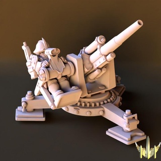 conscript emplacement flak cannon triple spire workshop Tabletop Characters & Creatures Sci-Fi Universe Vehicles Machines 40k army epic scale soldier space war hammer rifle scifi marine 15mm proxy 3d print model - Mito3D
