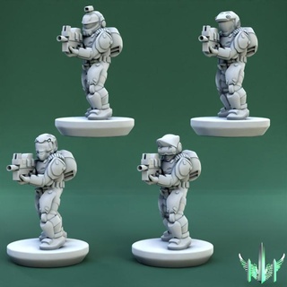 space justificer pose 01 triple spire workshop Tabletop Characters & Creatures Sci-Fi Universe 40k army epic scale soldier war hammer rifle scifi marine 15mm proxy conscript 3d print model - Mito3D