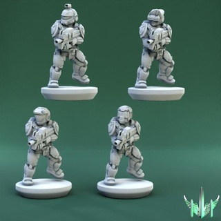 space justificer pose 04 triple spire workshop Tabletop Characters & Creatures Sci-Fi Universe 40k army epic scale soldier war hammer rifle scifi pulse marine 15mm proxy 3d print model - Mito3D