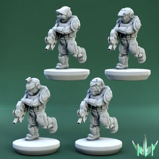 space justificer pose 04 triple spire workshop Tabletop Characters & Creatures Sci-Fi Universe 40k army epic scale soldier war hammer rifle scifi pulse marine 15mm proxy 3d print model - Mito3D