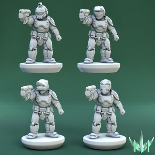 space justificer pose 06 triple spire workshop Tabletop Characters & Creatures Sci-Fi Universe 40k army epic pistol scale soldier war hammer rifle scifi pulse marine 15mm proxy 3d print model - Mito3D