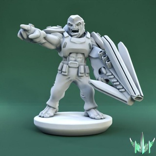 space captain justificer triple spire workshop Tabletop Characters & Creatures Sci-Fi Universe 40k army epic gun scale soldier sword war hammer rifle rail tau scifi power pulse marine 15mm proxy 3d print model - Mito3D