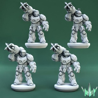heavy armor space justificer pose 01 triple spire workshop Tabletop Characters & Creatures Sci-Fi Universe 40k army epic rocket scale soldier war hammer rifle launcher scifi pulse marine 15mm proxy 3d print model - Mito3D