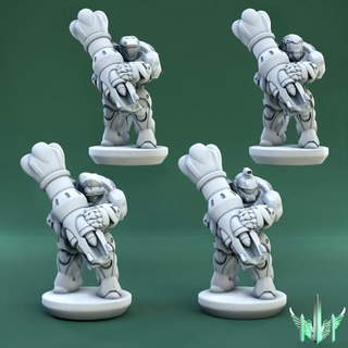 heavy armor space justificer pose 02 triple spire workshop Tabletop Characters & Creatures Sci-Fi Universe 40k army epic rocket scale soldier war hammer rifle launcher scifi pulse marine 15mm proxy 3d print model - Mito3D