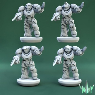heavy armor space justificer pose 06 triple spire workshop Tabletop Characters & Creatures Sci-Fi Universe 40k army epic scale soldier war blade hammer rifle scifi pulse marine 15mm retract proxy 3d print model - Mito3D