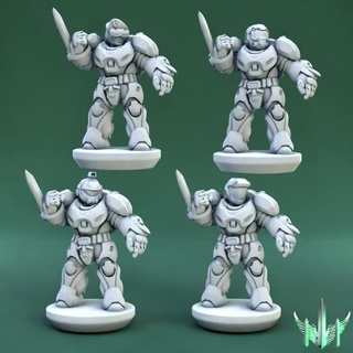 heavy armor space justificer pose 05 triple spire workshop Tabletop Characters & Creatures Sci-Fi Universe 40k army epic scale soldier war blade hammer rifle scifi pulse marine 15mm retract proxy 3d print model - Mito3D