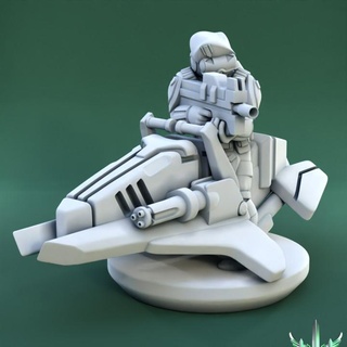 hover bike justificer pose 02 triple spire workshop Tabletop Characters & Creatures Sci-Fi Universe Vehicles Machines 40k army epic scale soldier space war hammer rifle scifi marine 15mm proxy hoverbike 3d print model - Mito3D