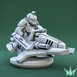 hover bike justificer pose 03 triple spire workshop Tabletop Characters & Creatures Sci-Fi Universe Vehicles Machines 40k army epic scale soldier space war hammer rifle scifi marine 15mm proxy hoverbike antigrav powersword antigravbike 3d print model - Mito3D