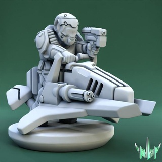 hover bike justificer pose 04 triple spire workshop Tabletop Characters & Creatures Sci-Fi Universe Vehicles Machines 40k army epic pistol scale soldier space war hammer rifle scifi marine 15mm proxy hoverbike antigravbike anitgrav 3d print model - Mito3D