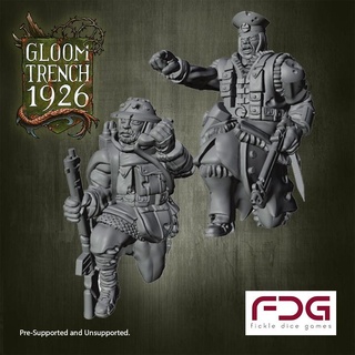 28mm british empire hq 2nd ic - gloom trench 1926 fickle dice games Tabletop Characters & Creatures Historical Universe horror wargaming tabletopwargaming grimdark gt1926 gloomtrench1926 41k alternativeww1 alternativeworldwar1 3d print model - Mito3D