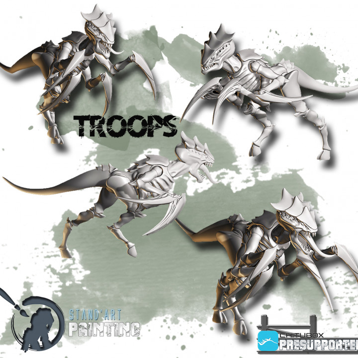 troops nightmare void stand'art painting animal bug dino insect invaders soldier warrior minions aliens bugs hive warriors tyranids insectoid troop tyranid spacebug 3D print model - Mito3D