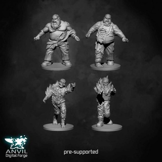15mm scale modern zombies - anvil digital forge special industry ltd zombie military civilian 3d print model - Mito3D