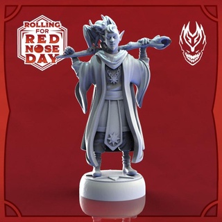rolling red nose day - xero wyatt teller grinning god Tabletop Characters & Creatures Fantasy Universe female mini sun male moon dnd cloak sorcerer browns grinninggod brandon clerit 3d print model - Mito3D