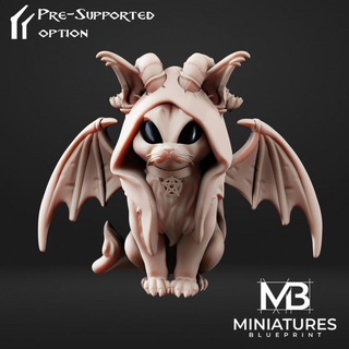 denzel evil cat miniatures blueprint Tabletop Characters & Creatures Fantasy Universe demon 5 animal beast creature fantasy monster pokemon wings kitty dungeon dnd infinite kat 3d print model - Mito3D