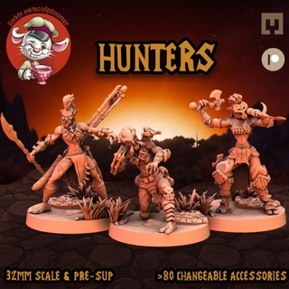 troll chasseurs squad sculpteur table personnages créatures fantaisie univers garde guerre chasseur warcraft sensationnel prédateur jeu scout dnd équipe 32mm 3d print model - Mito3D