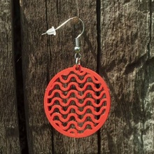 earrings waves 21 jewellery wave 3d printing printed 3d print model - Mito3D