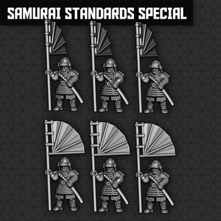 Samurai Standards Besondere smol Miniaturen Tischplatte Zeichen Kreaturen historisch Universum 3d print model - Mito3D
