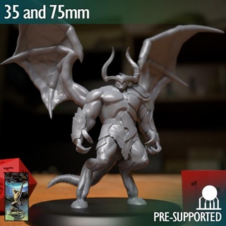demon fighter atlas studios Tabletop Characters & Creatures Fantasy Universe creature medieval monster soldier wings 3dprint dungeonsanddragons d&d 3d print model - Mito3D