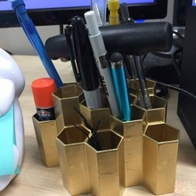 honeycomb pencil holder & garden pen hexagon marker hex organizer 3d print model - Mito3D