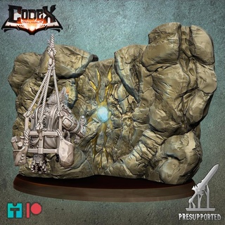 heart mountain codex universalis Tabletop Characters & Creatures Fantasy Universe 3D Printable Terrain fighter modular pick shield warrior rock books miner weapons mine base dwarf cart shovel boar cleric healer worker mineral dwarves presupported supported codexuniversalis accountant heartmountain 3d print model - Mito3D