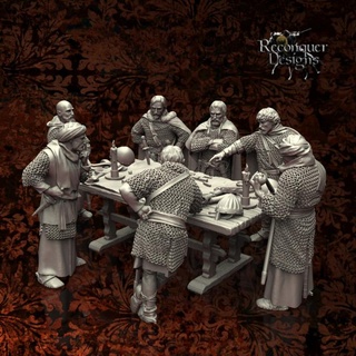 el cid's battle council reconquer designs Tabletop Characters & Creatures Historical Universe medieval rpg spanish spain diorama wargame knights caballero crusades caballeros crusaders reconquista iberians 3d print model - Mito3D