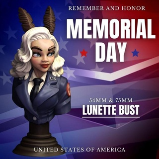 memorial day lunette moonlight minis- christine van patten bust military service moth somegaveall gave 3d print model - Mito3D