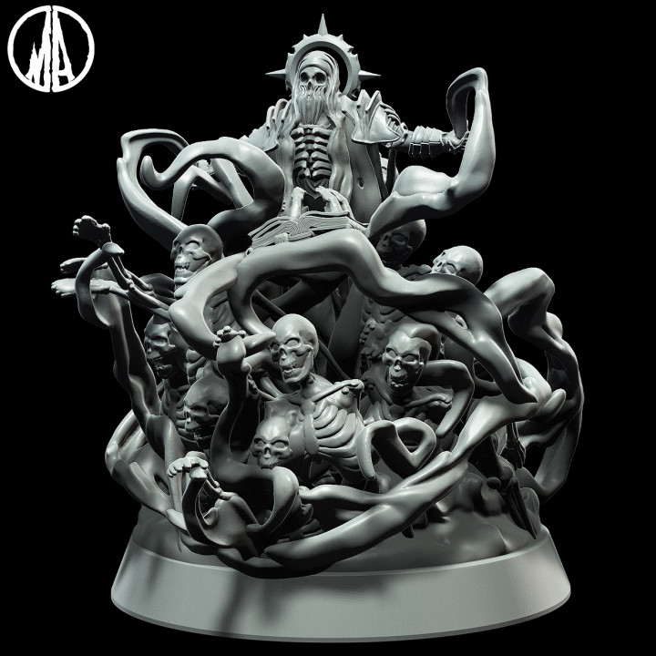 cursed summoner - lost souls monolith arts Tabletop Characters & Creatures Fantasy Universe skeleton skull mage necromancer necro 3D print model - Mito3D