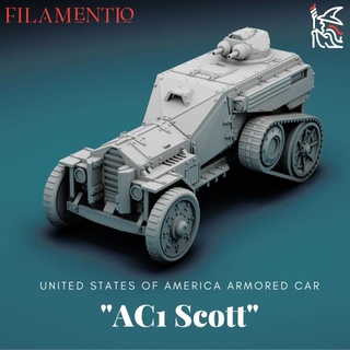 armored car ac1 scott filamentio Tabletop Characters & Creatures Historical Universe Vehicles Machines 40k tank vehicle worldwar2 28mm warhammer40k worldwar boltaction warhammer40000 armoredcar 28mmvehicle wierdwar 3d print model - Mito3D