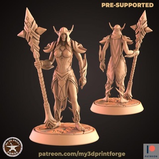 nightborne elf female first arcanist my3dprintforge Tabletop Characters & Creatures Fantasy Universe fantasy model printing miniature resin mage warcraft wow elves rider dnd pre-supported 3d print model - Mito3D