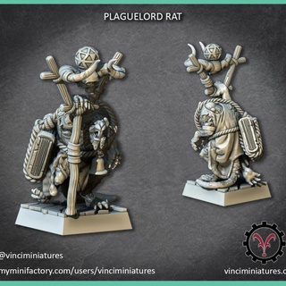 plaguelord rat miniatures table personnages créatures fantaisie univers stl donjons Jeux jeux guerre wargaming miniature Dragons jouer rôle 28mm dnd homme présupporté hommes rats 3d print model - Mito3D