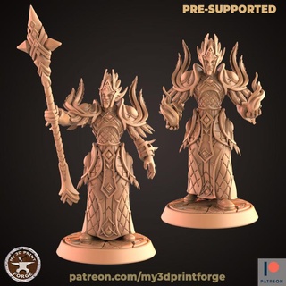 nightborne elf mage two models my3dprintforge Tabletop Characters & Creatures Fantasy Universe fantasy model printing warrior miniature male staff resin warcraft wow elves casting night dnd pre-supported arcanist 3d print model - Mito3D