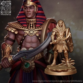 nile warriors - 32mm scale labyrinth models Tabletop Characters & Creatures Fantasy Universe dungeons egyptian fantasy hero mythology rpg wargaming warhammer character miniature boardgame tabletop wargame patreon d&d 3d print model - Mito3D