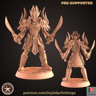 gece kaynaklı elf savaşçı Kılıçlar my3dprintforge masaüstü karakterler yaratıklar fantezi Evren model baskı kılıç minyatür erkek reçine Warcraft vay elfler dnd pre supported 3d print model - Mito3D