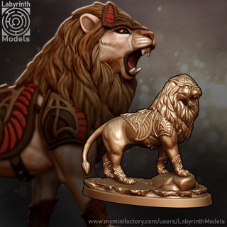 sekhmet lions - 32mm scale labyrinth models Tabletop Characters & Creatures Fantasy Universe beast creature dungeons egyptian fantasy hero lion mythology rpg wargaming warhammer character miniature boardgame tabletop wargame patreon d&d 3d print model - Mito3D