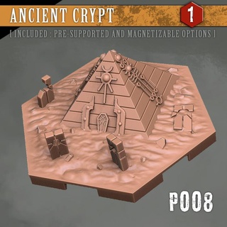 p008 ancient crypt popovlaboratory Tabletop 3D Printable Terrain Sci-Fi terrain 40k warhammer necromunda map tiles necron 3d print model - Mito3D