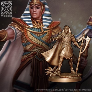 pharaoh - 32mm scale labyrinth models Tabletop Characters & Creatures Fantasy Universe dungeons egyptian fantasy hero king mythology rpg wargaming warhammer character commander miniature boardgame tabletop wargame patreon d&d 3d print model - Mito3D