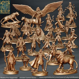 kingdom kemet collection vol 1 - 32mm scale labyrinth models Tabletop Characters & Creatures Fantasy Universe dungeons egyptian fantasy hero mythology rpg wargaming warhammer character miniature boardgame tabletop wargame patreon creatures d&d warriors 3d print model - Mito3D