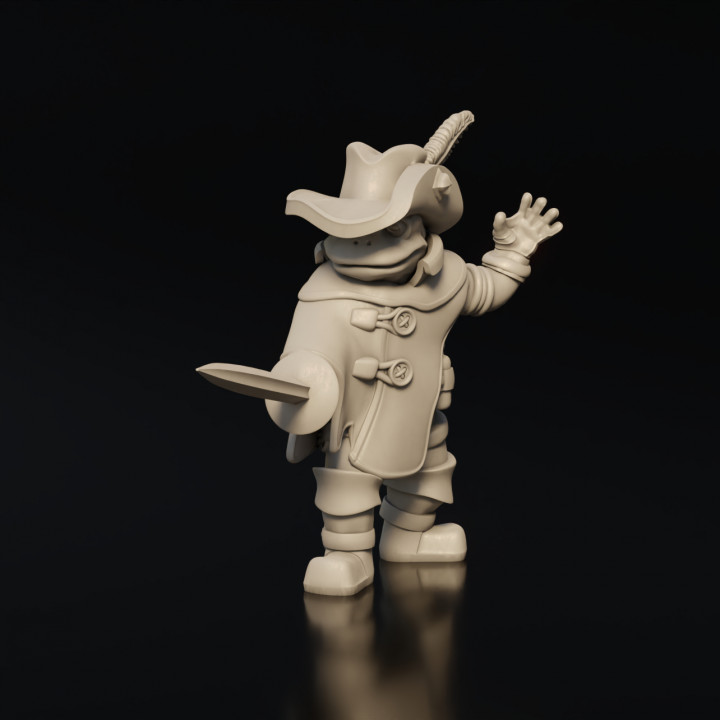 Bullywug Frosch Musketier Vektorminiaturen Tischplatte Zeichen Kreaturen Fantasie Universum Geschäft Brettspiele Fantasyuniversum tabletopcharacters creatures 3D print model - Mito3D